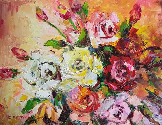 “The breath of roses” Canvas Oil paint Impressionist Still life 2019 - photo 1