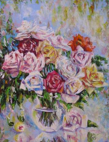 “I wish you happiness” Canvas Oil paint Impressionist Still life 2011 - photo 1