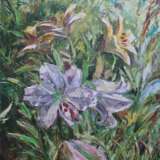 “Yellow and white lilies” Canvas Oil paint Impressionist Still life 2015 - photo 1