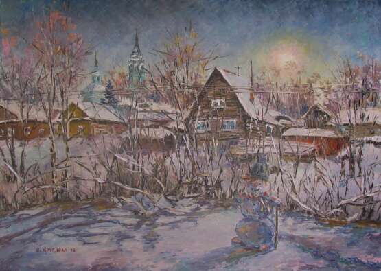 “Winter's tale” Canvas Oil paint Impressionist Landscape painting 2015 - photo 1