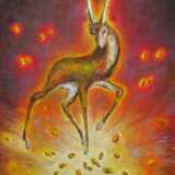 “Golden antelope” Canvas Oil paint Impressionist Mythological 2014 - photo 1