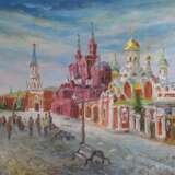 “Kazan Cathedral and Nikolskaya tower” Canvas Oil paint Impressionist Landscape painting 2015 - photo 1