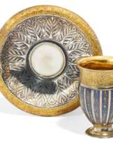 Empire Tasse und Unterschale mit Niellodekor