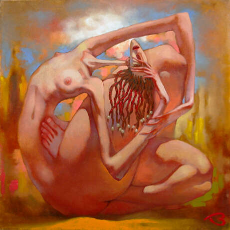 “Gordian knot” Canvas Oil paint Surrealism Genre art 2012 - photo 1