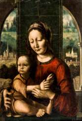 Seltenes Gemälde der Madonna mit Jesuskind