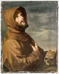 Hl. Franziskus v. Assisi (?) mit Totenschädel als Zeichen der Vergänglichkeit