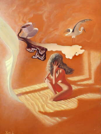 “Coffee with milk” Canvas Oil paint Fantasy 1996 - photo 1