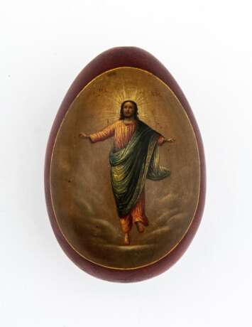 Lack-Osterei mit segnendem Christus und rückseitigen Passionswerkzeugen - photo 1