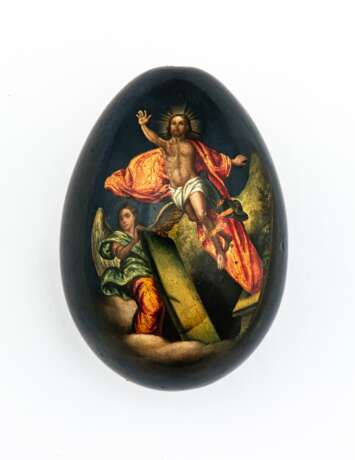 Lack-Osterei mit der Gottesmutter von Vladimir und Auferstehung Jesu - photo 2