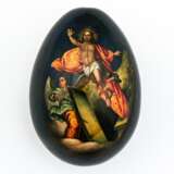 Lack-Osterei mit der Gottesmutter von Vladimir und Auferstehung Jesu - фото 2