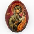 Lack-Osterei mit der Gottesmutter Iverskaja und rückseitigem Monogramm für "Christus ist auferstanden" - Auction archive