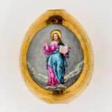 Porzellan-Osterei mit stehendem Christus und vergoldeter Rückseite - фото 1