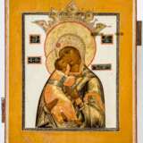 Sehr fein gemalte Ikone der Gottesmutter Volokolamskaja - photo 1