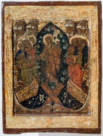 Doppelseitige Ikone mit der Gottesmutter von Smolensk und Anastasis - photo 2