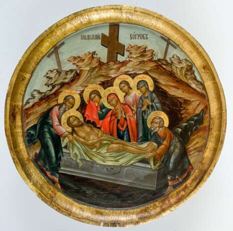 Grosse und runde Ikone der Grablegung Jesu - Foto 1