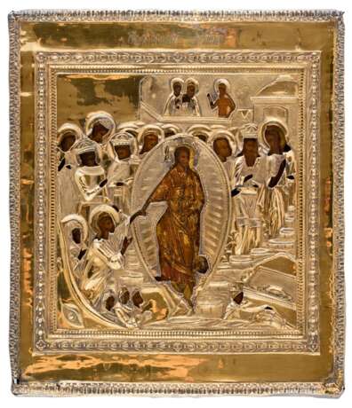 Ikone der Anastasis mit vergoldetem Silberoklad - фото 1