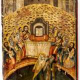 Seltene Ikone des hl Nikolaus auf dem Konzil von Nicäa und der Szene der Ohrfeige des Arius - фото 1
