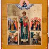 Feingemalte Ikone des heiligen Arztpatrons Pantelejmon mit Szenen aus seinem Leben - Foto 1
