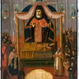 Monumentale und historisch bedeutende Kirchen-Ikone des heiligen Mitrophan von Voronesh anlässlich der Erhebung seiner Gebeine im Jahre 1832 - фото 1