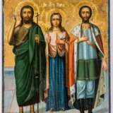 Ikone des heiligen Johannes des Täufers, der Hl. Märtyrerin Vera und des heiligen Alexander Nevski - Foto 1