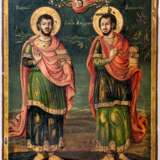 Ikone der heiligen Arztpatrone Cosmas und Damian - Foto 1