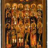 Seltene Ikone mit 18 Heiligen und Silberoklad - photo 4
