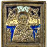 Bronze-Ikone des heiligen Nikolaus - Foto 1