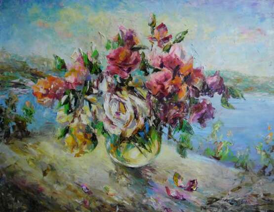“Summer concert” Canvas Oil paint Impressionist Still life 2013 - photo 1
