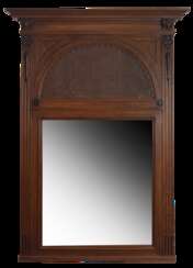 Антикварное зеркало с инкрустацией из кожи  конца XIX века