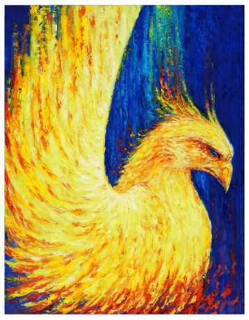 “Golden Phoenix” Canvas Oil paint Mythological 2019 - photo 1