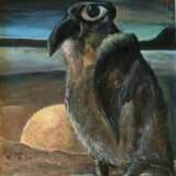“Penguin with orange” Cardboard Oil paint Animalistic 1986 - photo 2