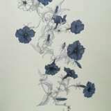 “Petunia blue” Paper Ink Realist Still life 2019 - photo 1