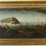 Gemälde Seeschlacht, Öl auf Holz, um 1600 - photo 1