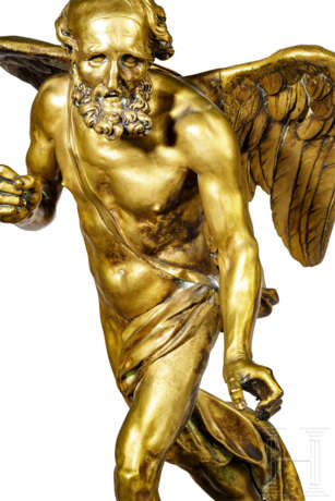 Bedeutende, feuervergoldete, klassizistische Skulptur des Kronos, Paris, um 1780 - Foto 7