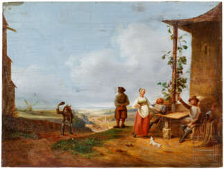 Genreszene in weiter Landschaft, deutsch, um 1830/40