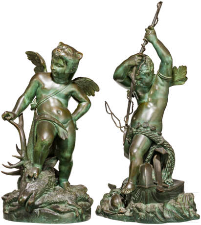 Ein Paar feine Skulpturen Herkules und Poseidons, Frankreich, 19. Jahrhundert - фото 1