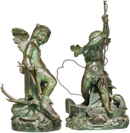 Ein Paar feine Skulpturen Herkules und Poseidons, Frankreich, 19. Jahrhundert - Foto 2
