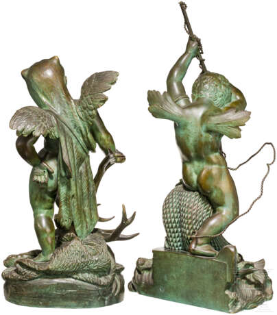 Ein Paar feine Skulpturen Herkules und Poseidons, Frankreich, 19. Jahrhundert - photo 3