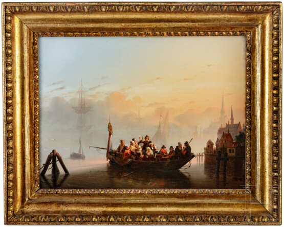 W. Janssen, "Überfahrt im Morgennebel", Niederlande, datiert 1853 - фото 1