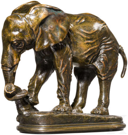 Bronzeskulptur eines Elefanten, Alfred Barye (1839 - 1882), Frankreich, 19. Jahrhundert - photo 2