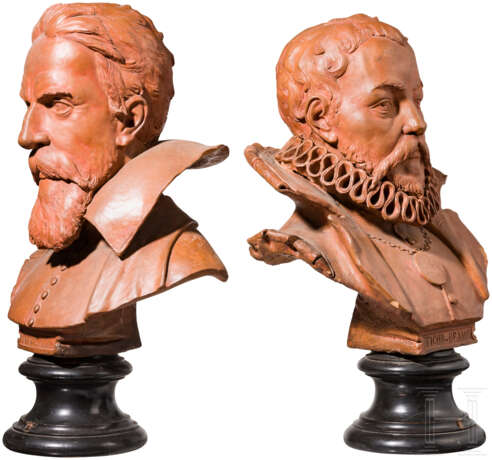 Ein Paar Terrakottabüsten, Galilei und Tycho Brahe, deutsch/Italien, 2. Hälfte 19. Jahrhundert - Foto 2