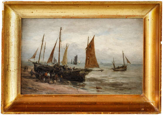 "Fischerboote am Meer" - Paul Jean Clays (1819 - 1900) zugeschrieben - фото 1