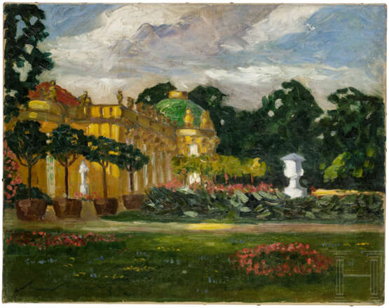 Impressionistische Parklandschaft mit Schloss, deutsch, um 1900 - photo 1