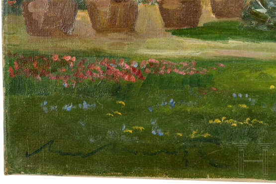 Impressionistische Parklandschaft mit Schloss, deutsch, um 1900 - Foto 3