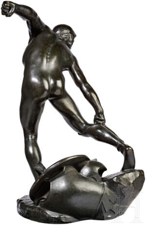 Constant Ambroise Roux (1865 - 1942), Bronzeskulptur, "Der Zorn des Achilles" - Foto 4