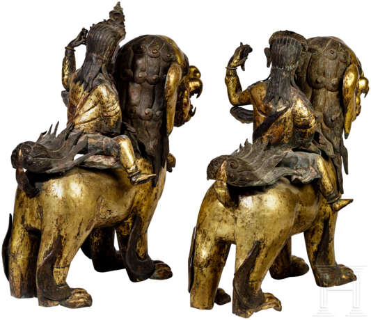 Ein Paar Foo-Löwen mit himmlischen Reitern, sino-tibetisch, 18. Jahrhundert - фото 2