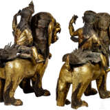 Ein Paar Foo-Löwen mit himmlischen Reitern, sino-tibetisch, 18. Jahrhundert - Foto 2