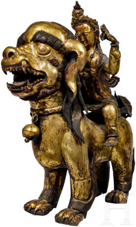 Ein Paar Foo-Löwen mit himmlischen Reitern, sino-tibetisch, 18. Jahrhundert - фото 8