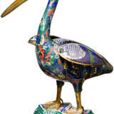 Cloisonné-Skulptur in Form eines Pelikans, China, um 1900 - Foto 1