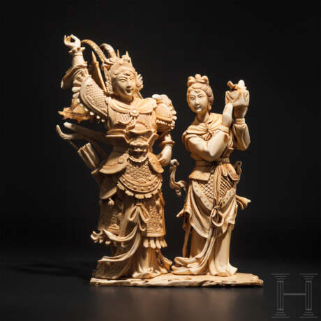Elfenbein-Figurengruppe, China, um 1920 - Foto 1